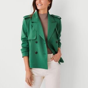 Ann taylor Swing Short Trench Jacket green - Petite XS